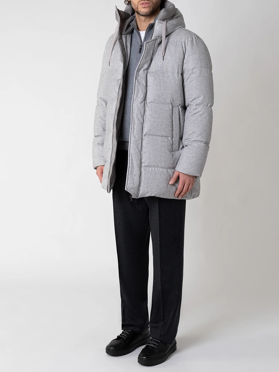 Пуховик из шелка и кашемира