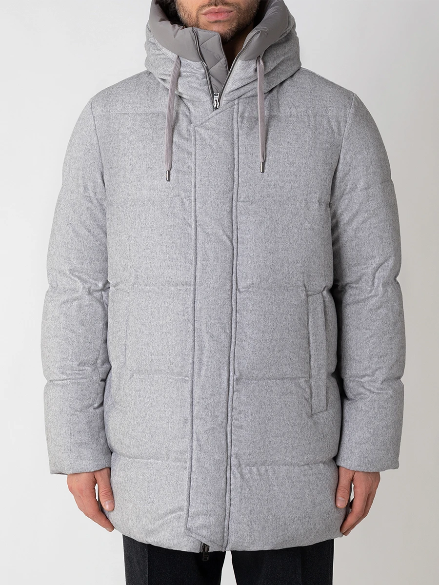 Пуховик из шелка и кашемира