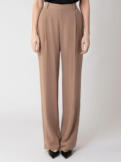 Брюки шелковые SAINT LAURENT