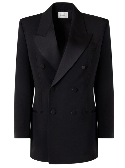 Пиджак-смокинг шерстяной SAINT LAURENT