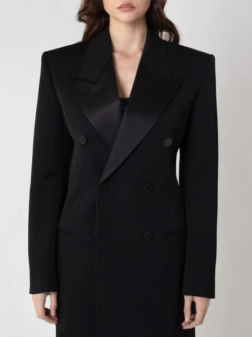 Пиджак-смокинг шерстяной SAINT LAURENT