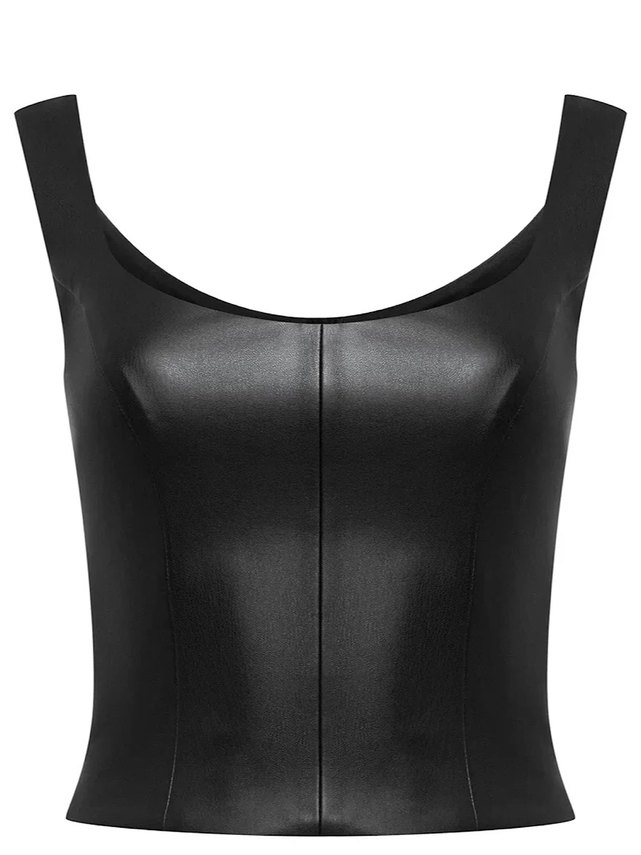 Топ из экокожи