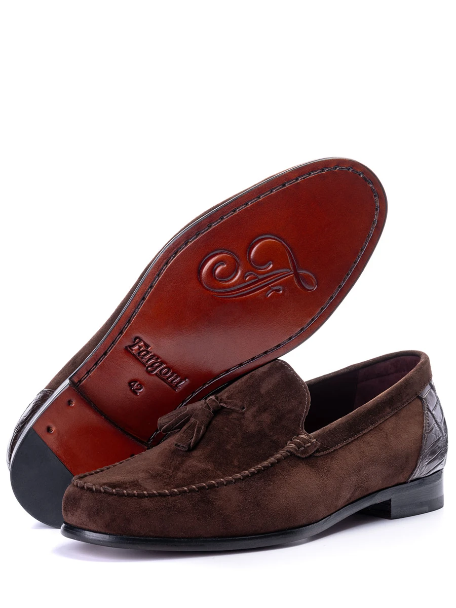 Лоферы замшевые