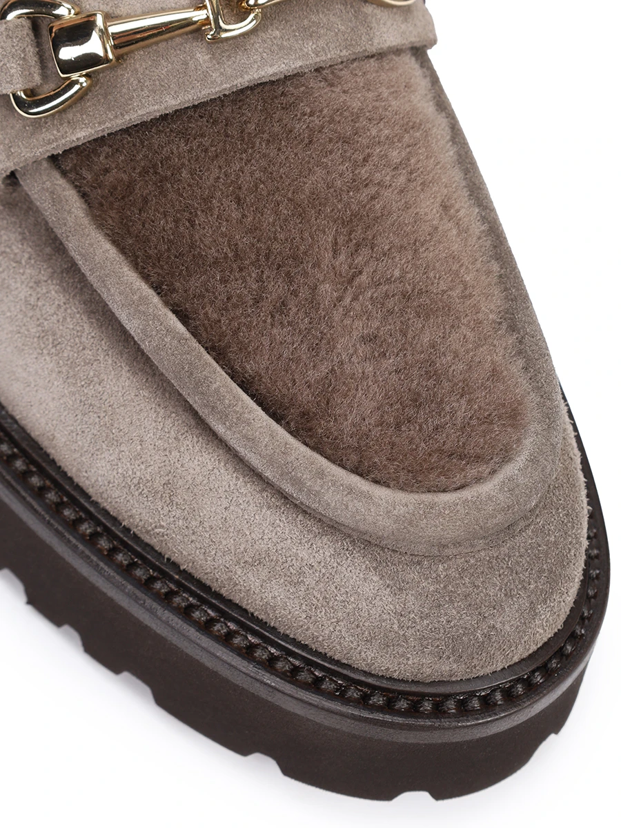 Лоферы замшевые на меху