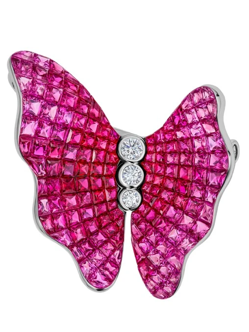 Кольцо с рубинами, розовыми сапфирами и бриллиантами CHAMOVSKIKH JEWELLERY HOUSE