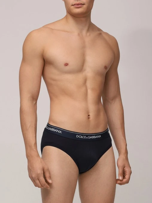 Набор из двух хлопковых трусов-слип DOLCE & GABBANA