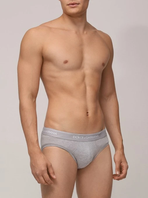 Набор из двух хлопковых трусов-слип DOLCE & GABBANA