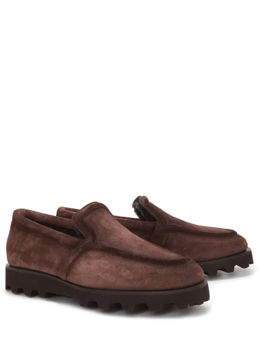 Лоферы замшевые на меху SANTONI