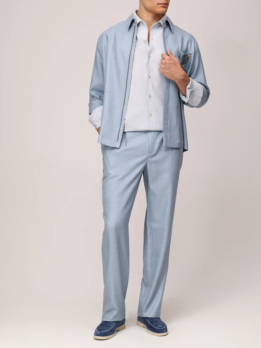 Рубашка Regular Fit из хлопка и шелка