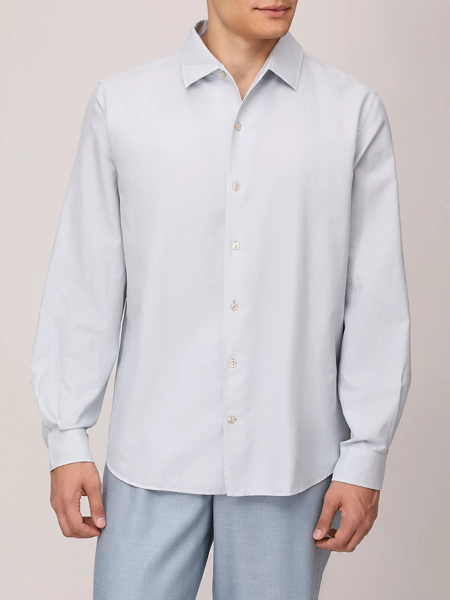 Рубашка Regular Fit из хлопка и шелка