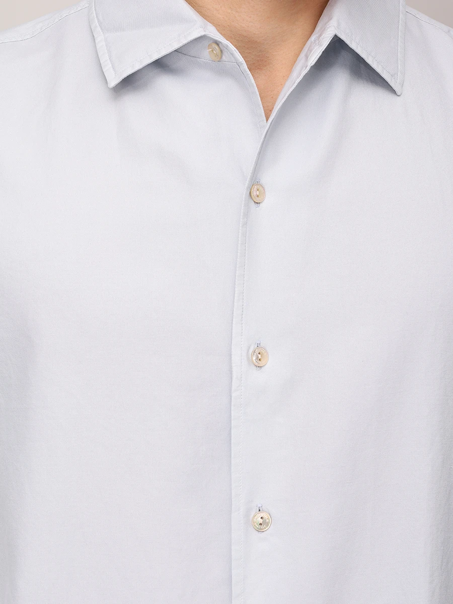 Рубашка Regular Fit из хлопка и шелка