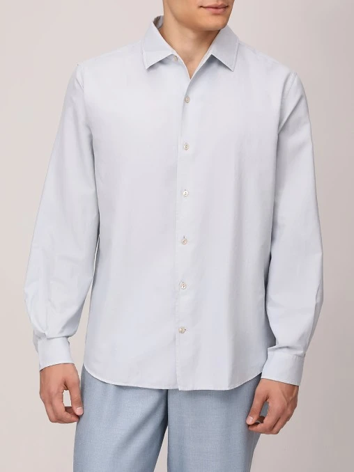 Рубашка Regular Fit из хлопка и шелка AGNONA