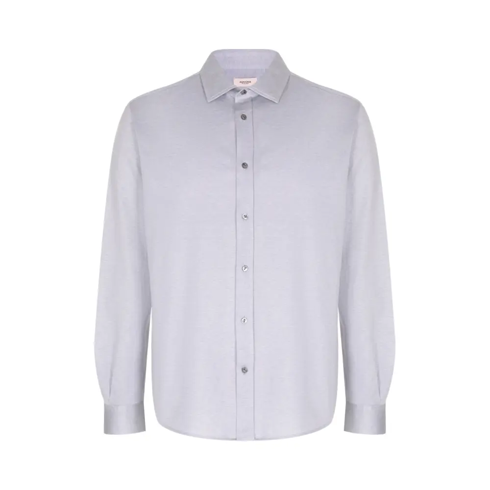 Рубашка Regular Fit из хлопка и шелка