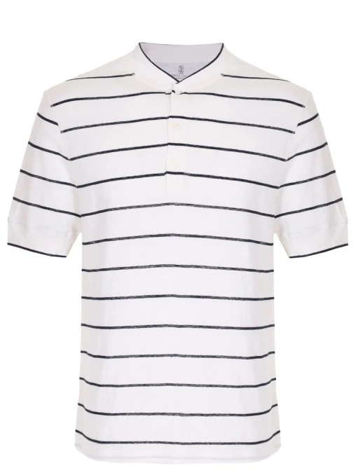 Футболка изо льна и хлопка BRUNELLO CUCINELLI