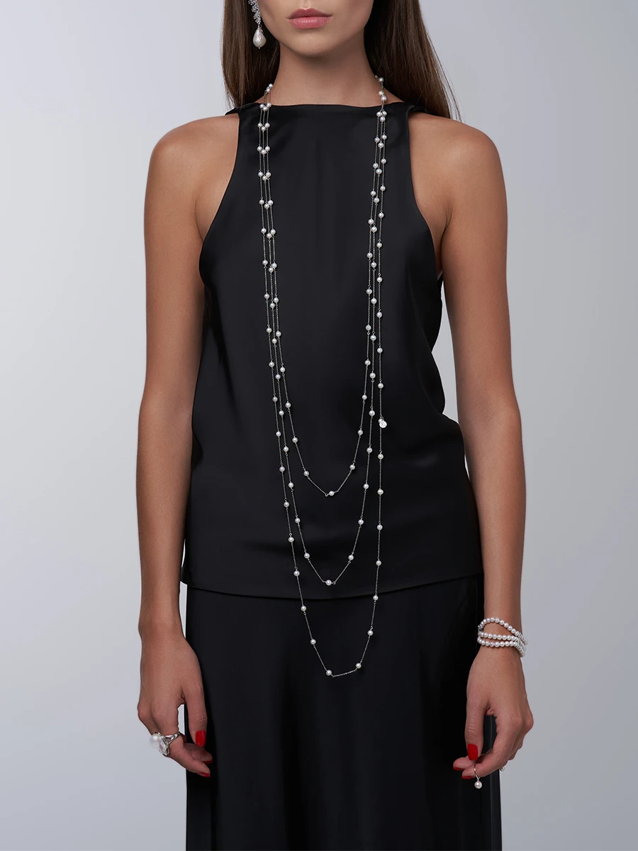 Колье жемчужный водопад