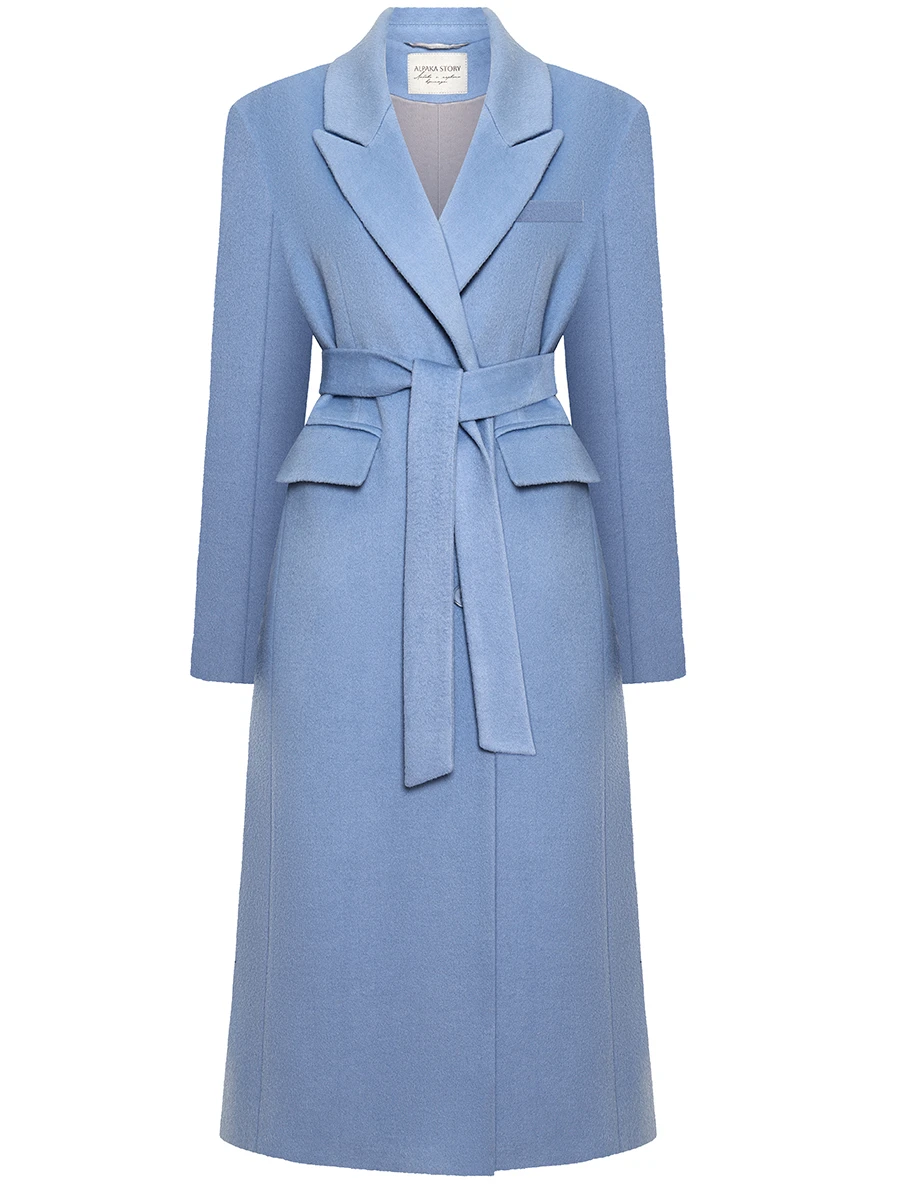 Пальто с мужского плеча в голубом оттенке