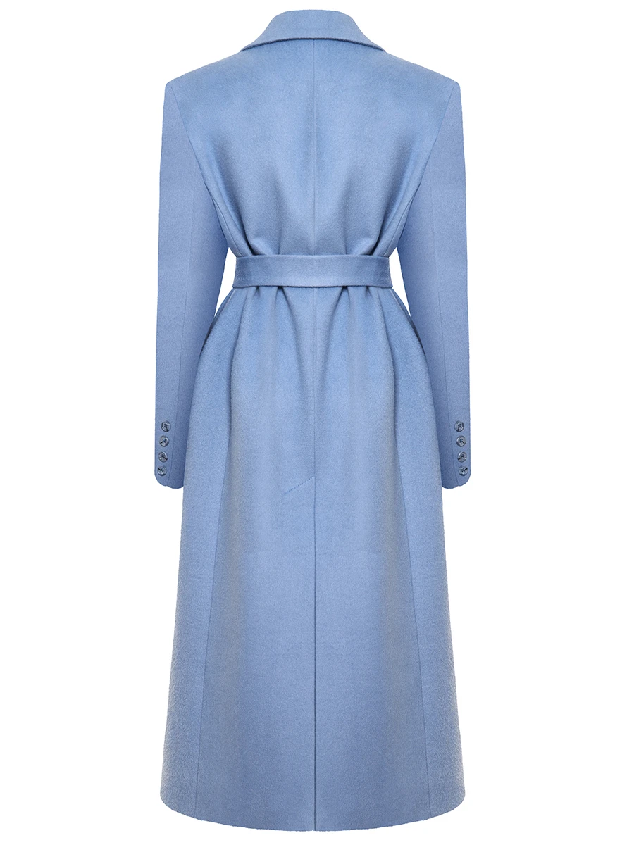 Пальто с мужского плеча в голубом оттенке