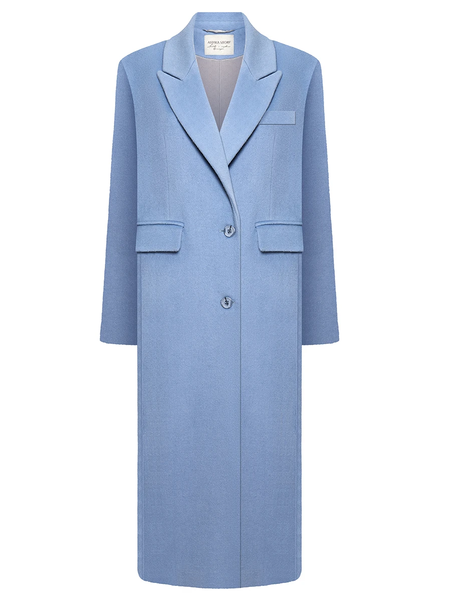 Пальто с мужского плеча в голубом оттенке