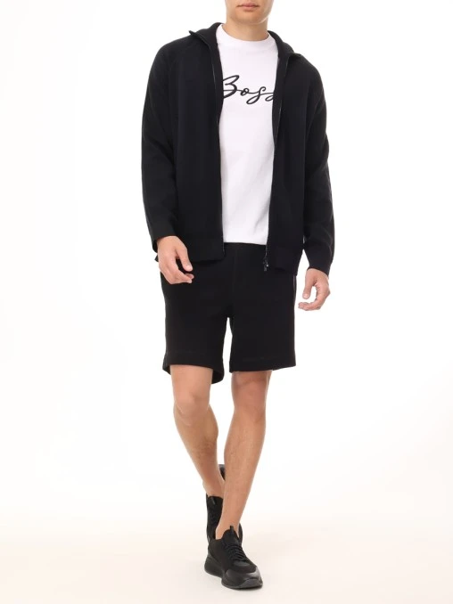 Кардиган из хлопка и шерсти BOSS