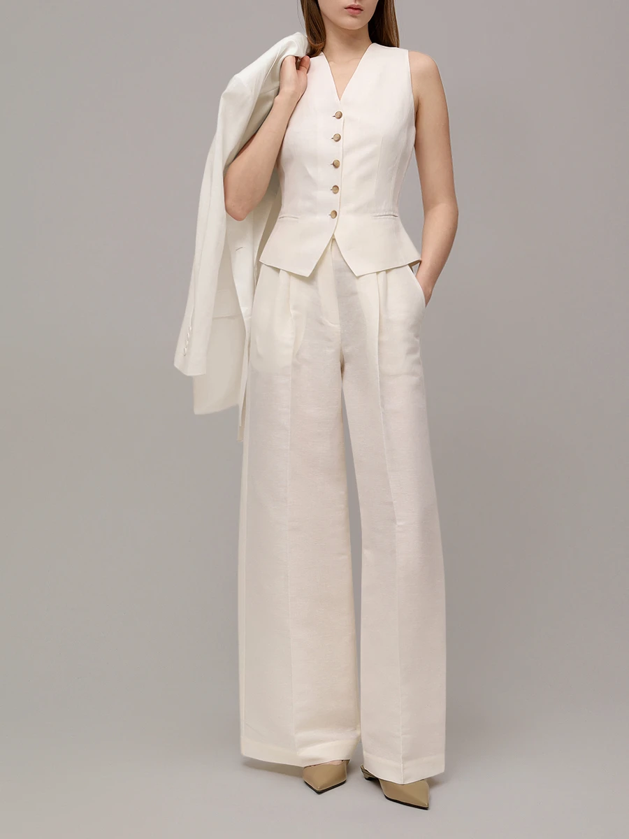 Брюки-палаццо льняные