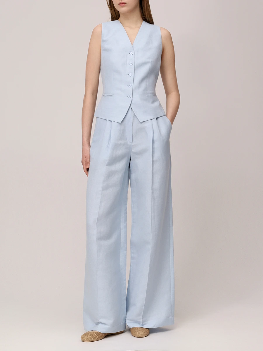 Брюки-палаццо льняные