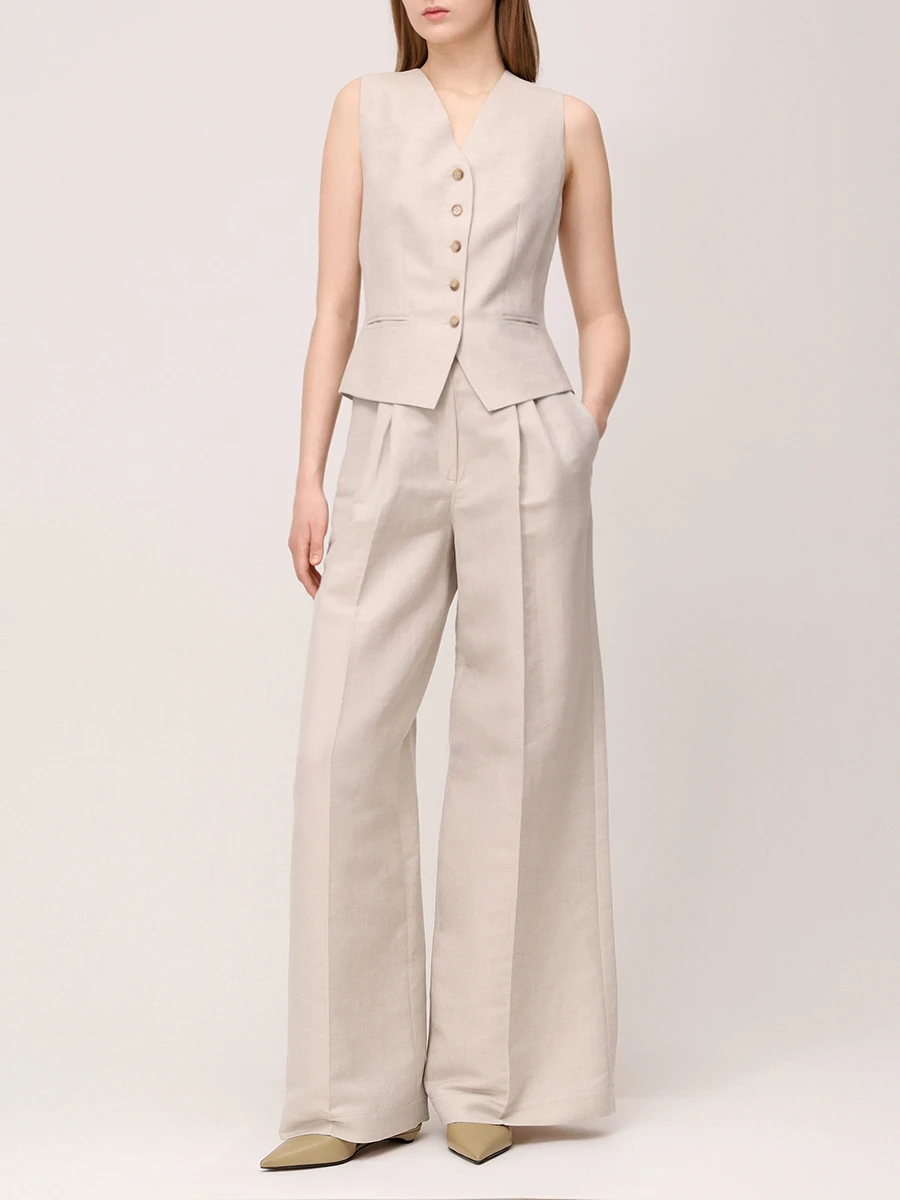 Брюки-палаццо льняные