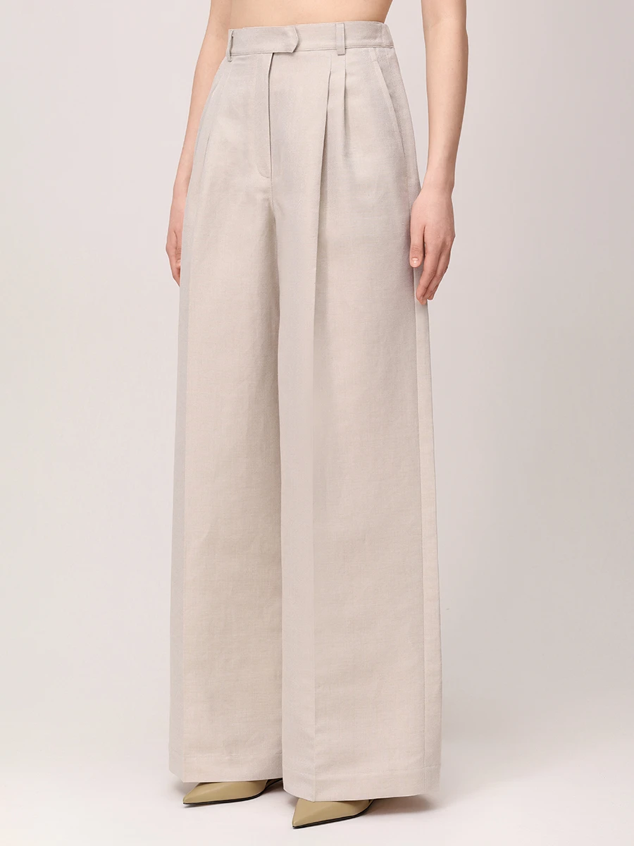 Брюки-палаццо льняные