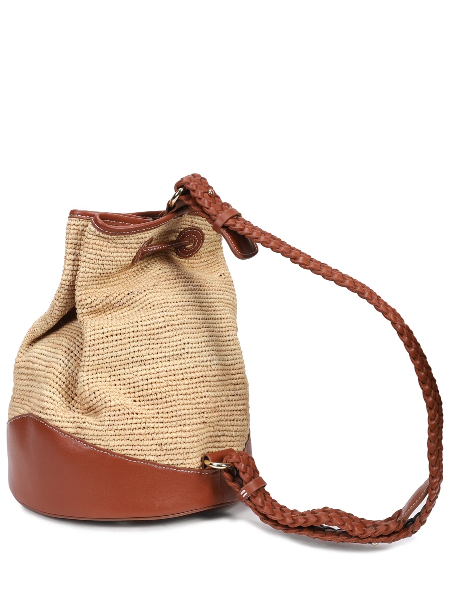 Сумка из рафии и кожи