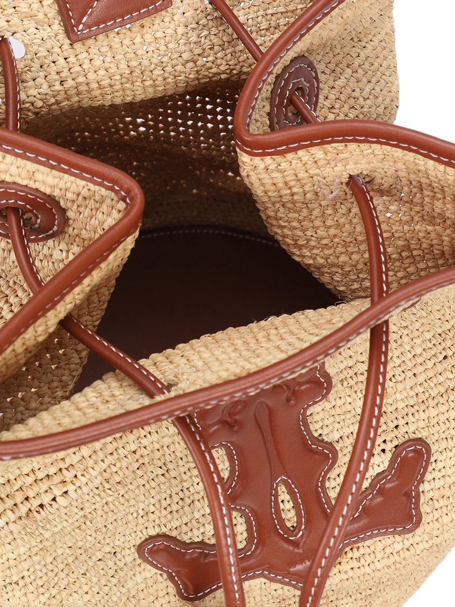 Сумка из рафии и кожи