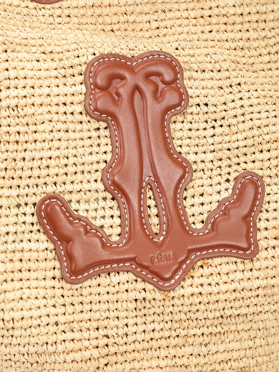 Сумка из рафии и кожи