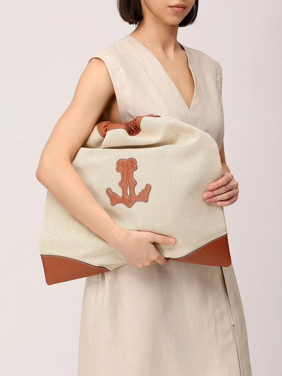 Сумка из хлопка и кожи