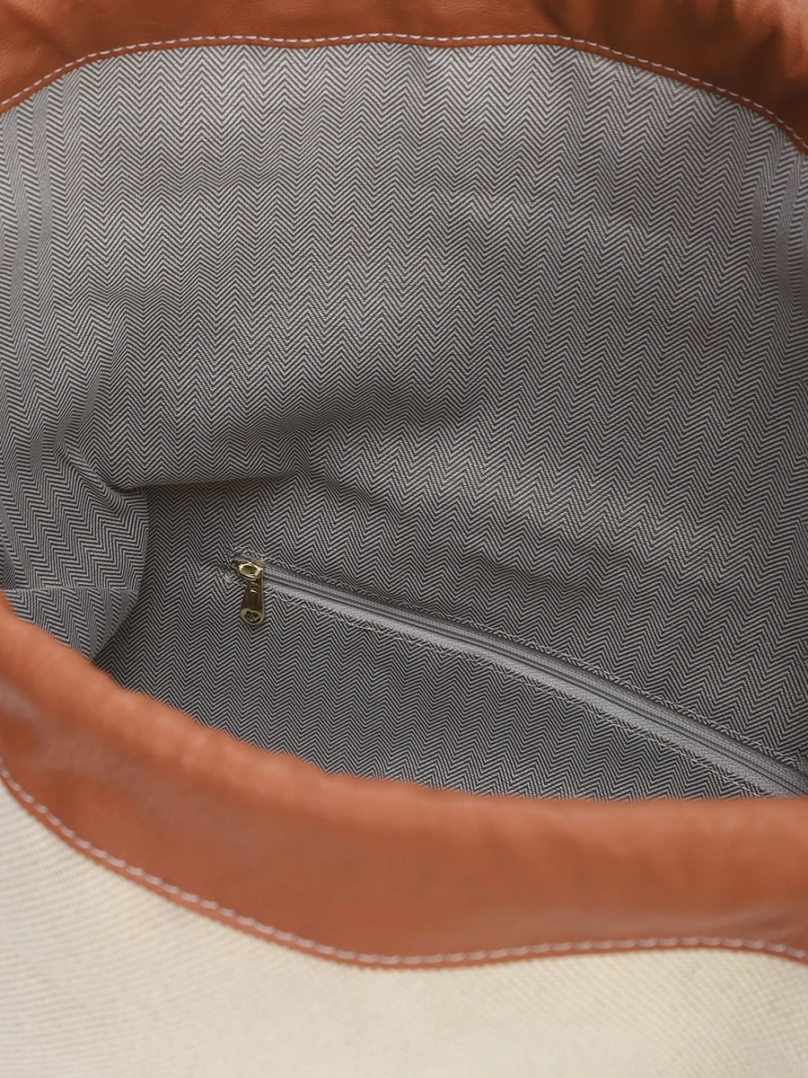 Сумка из хлопка и кожи