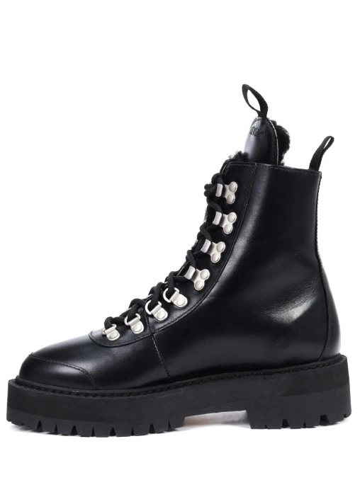 Ботинки кожаные на меху OFF-WHITE