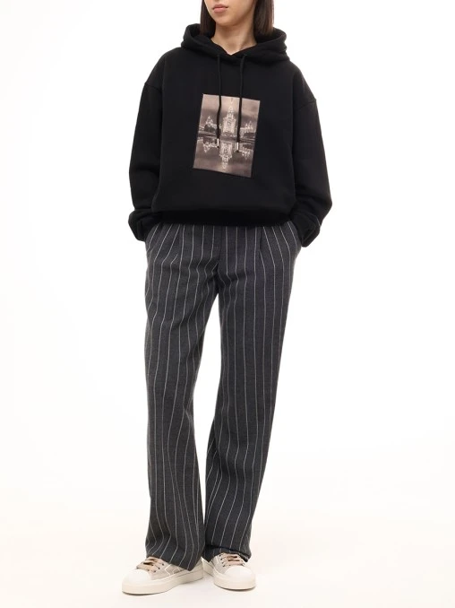 Худи хлопковое с принтом МГУ KD LIMITED BRAND