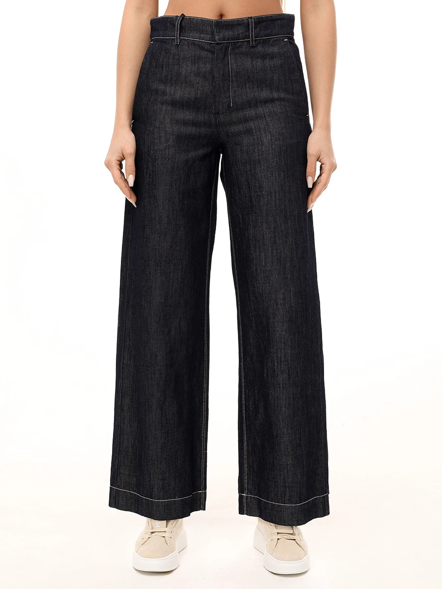 Джинсы из хлопка и льна