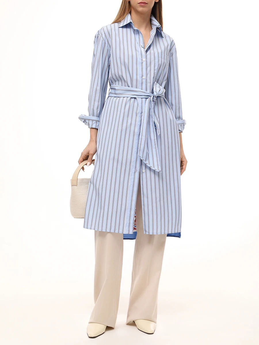 Платье-рубашка из хлопка и шелка