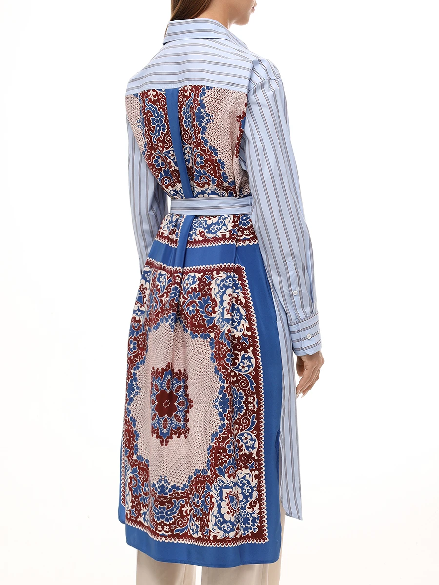 Платье-рубашка из хлопка и шелка