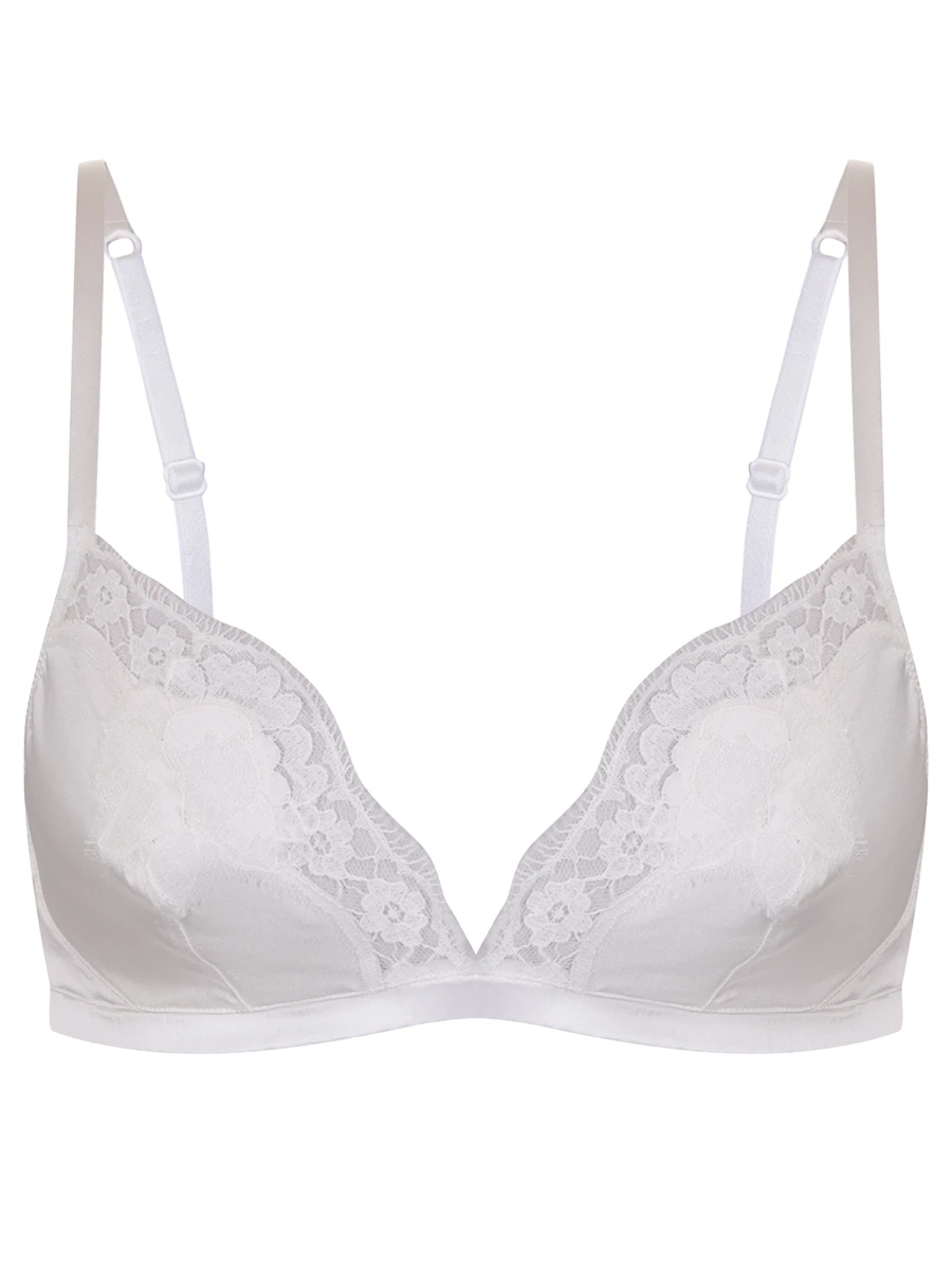 Бюстгальтер шелковый с кружевом