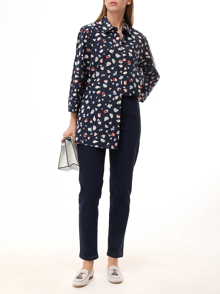 Блуза хлопковая с принтом