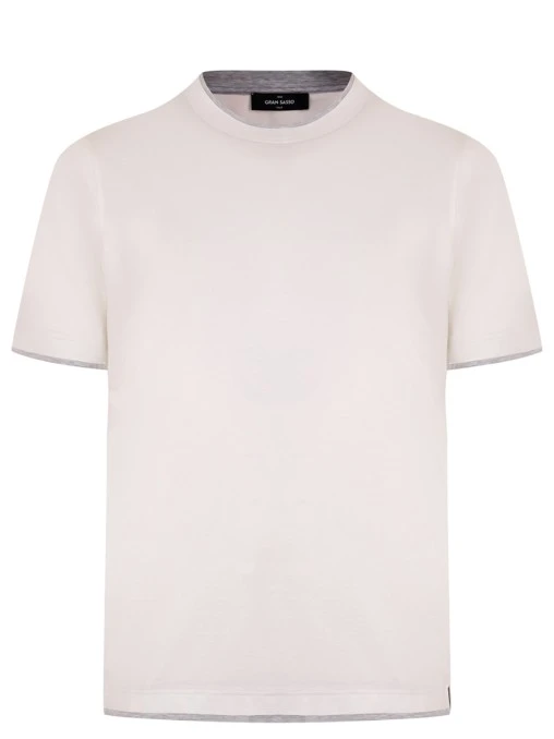Футболка из шелка и хлопка GRAN SASSO