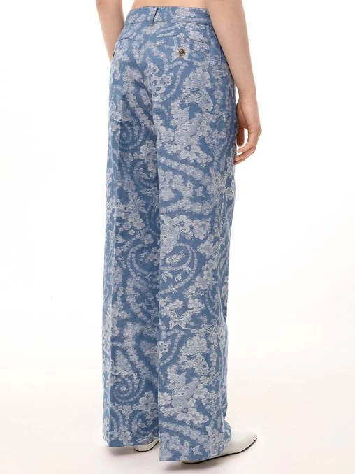 Джинсы из хлопка и льна ETRO