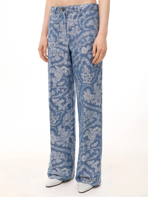 Джинсы из хлопка и льна ETRO