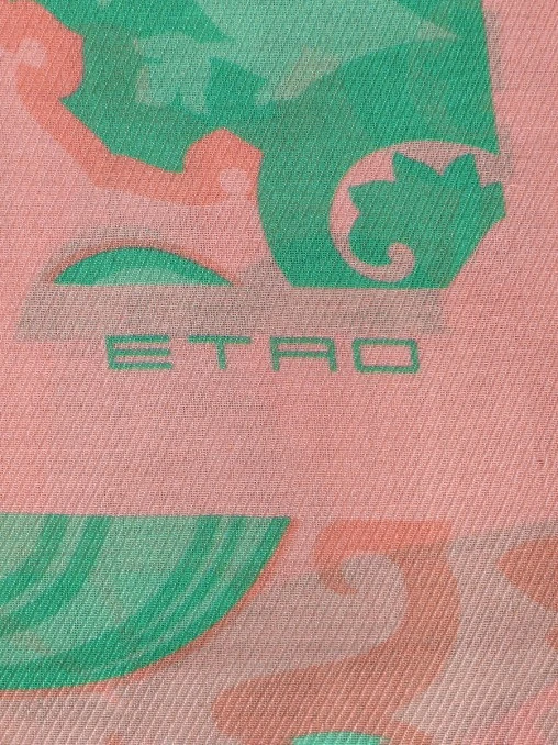 Палантин из хлопка и шелка ETRO