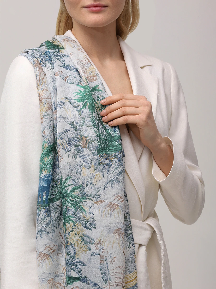 Палантин из шерсти и шелка