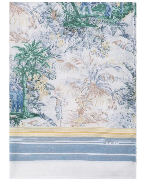 Палантин из шерсти и шелка ETRO