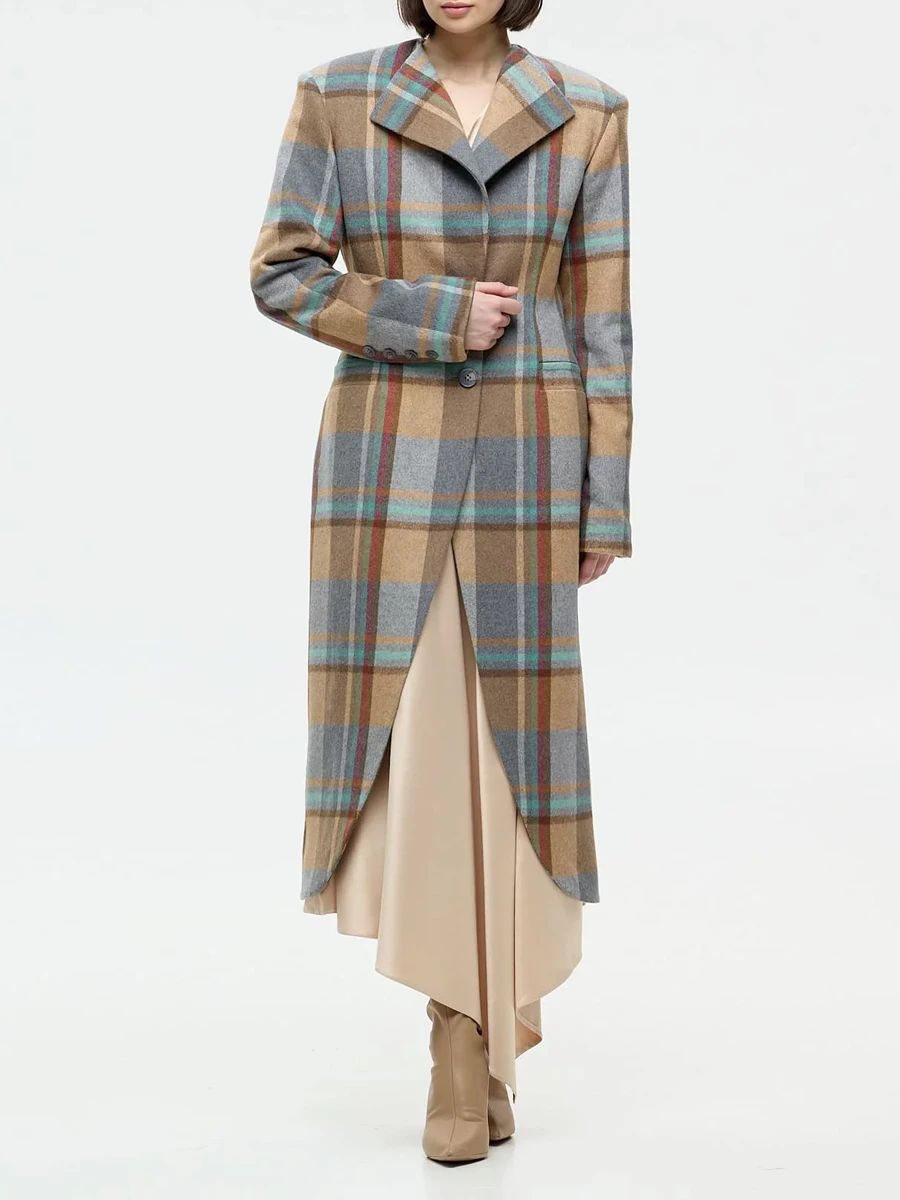 Пальто Виолончель в клетку