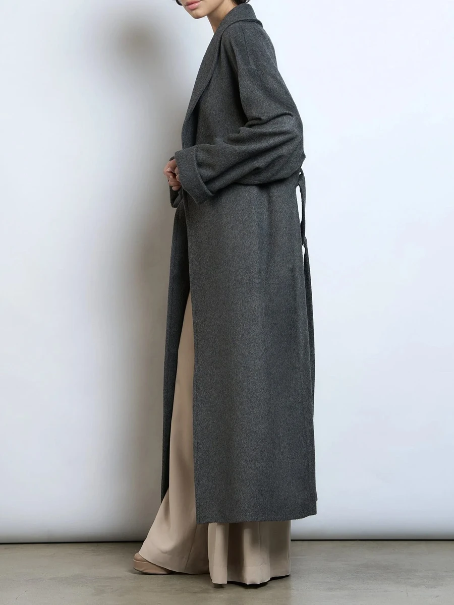 Пальто Сакура Графит шерстяное