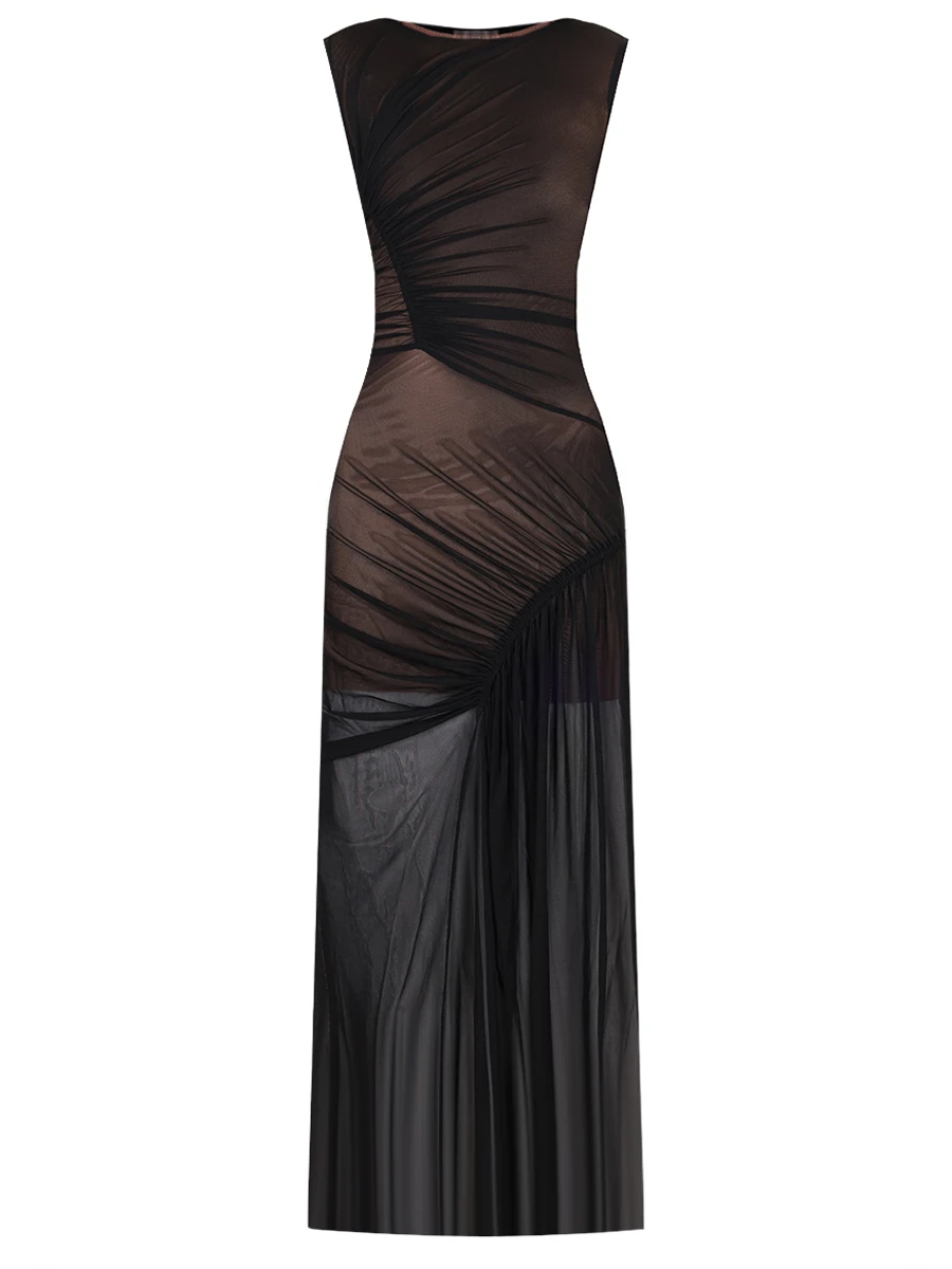 Платье Полночь в Париже с драпировкой