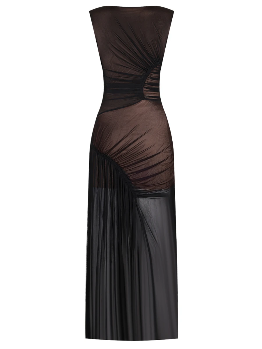 Платье Полночь в Париже с драпировкой