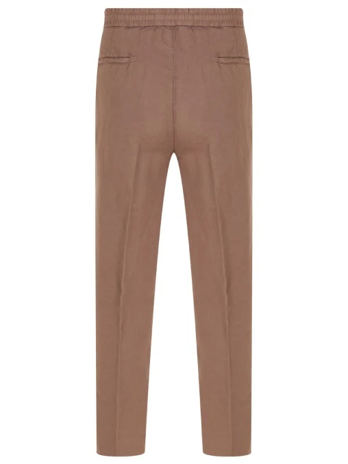 Брюки изо льна и хлопка BRUNELLO CUCINELLI